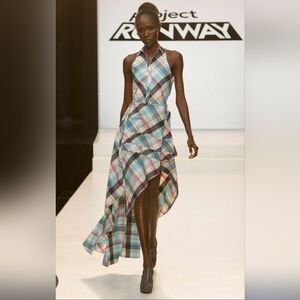 project runway asymmetric dress